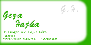 geza hajka business card
