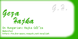 geza hajka business card